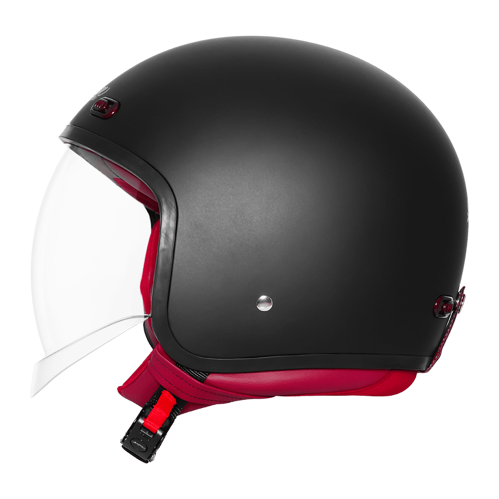 Steelbird SBH-67 Vintage DOT 5.O glossy open face helmet Black - side