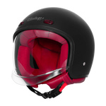 Steelbird SBH-67 Vintage DOT 5.O glossy open face helmet Black - angled