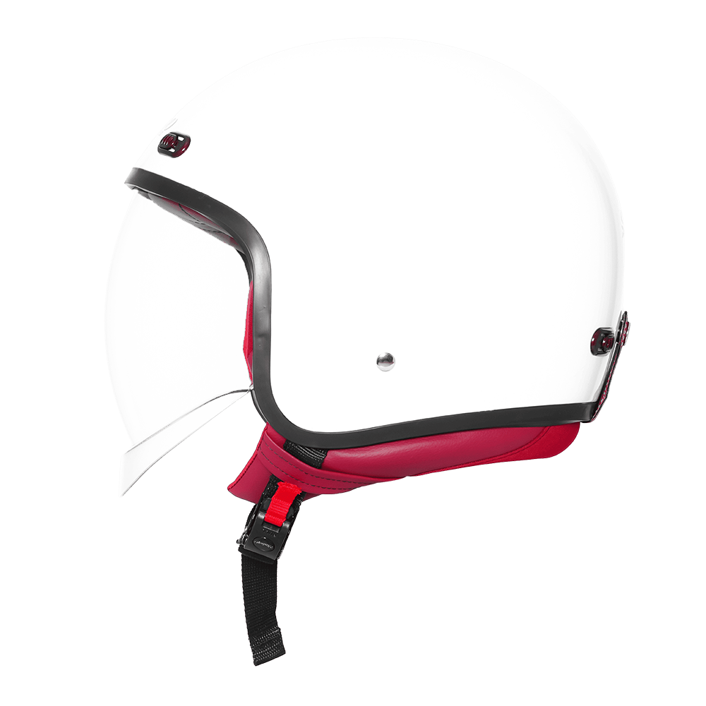 Steelbird SBH-67 Vintage DOT 5.O glossy open face helmet White - side