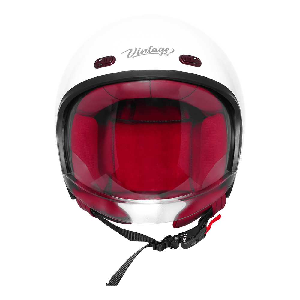 Steelbird SBH-67 Vintage DOT 5.O glossy open face helmet White - front