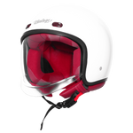 Steelbird SBH-67 Vintage DOT 5.O glossy open face helmet White - angled