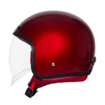 Steelbird SBH-67 Vintage DOT 5.O glossy open face helmet Red - rear