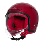 Steelbird SBH-67 Vintage DOT 5.O glossy open face helmet Red - angled
