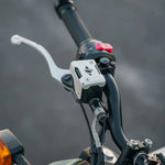 LEGUNDARY Tricorn Front Reservoir Guard (Silver) for Royal Enfield Scram 440 — Reservoir Cap Protection