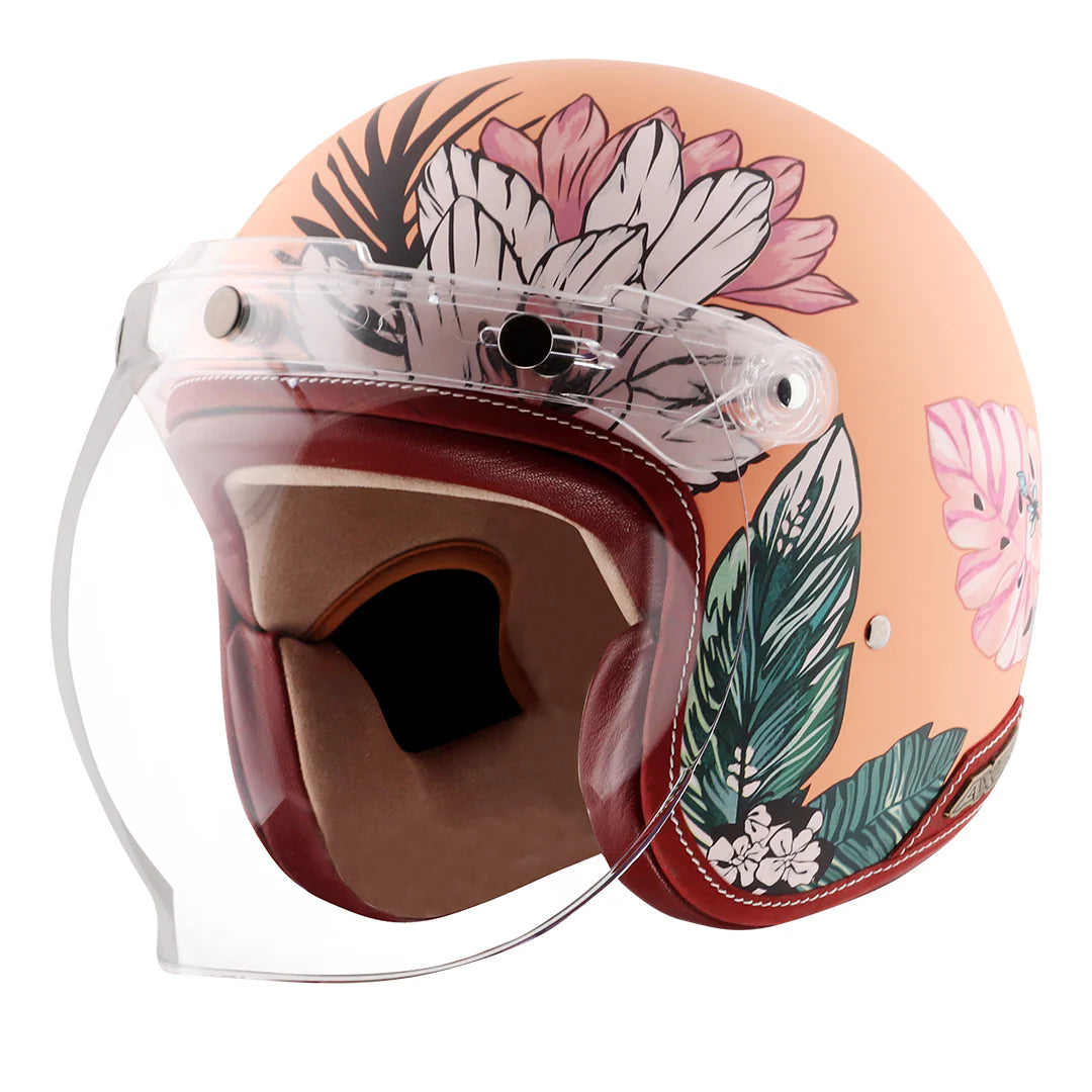 AXOR Retro Jet Hawaii Women's Helmet — ISI Certified Open Face Helmet