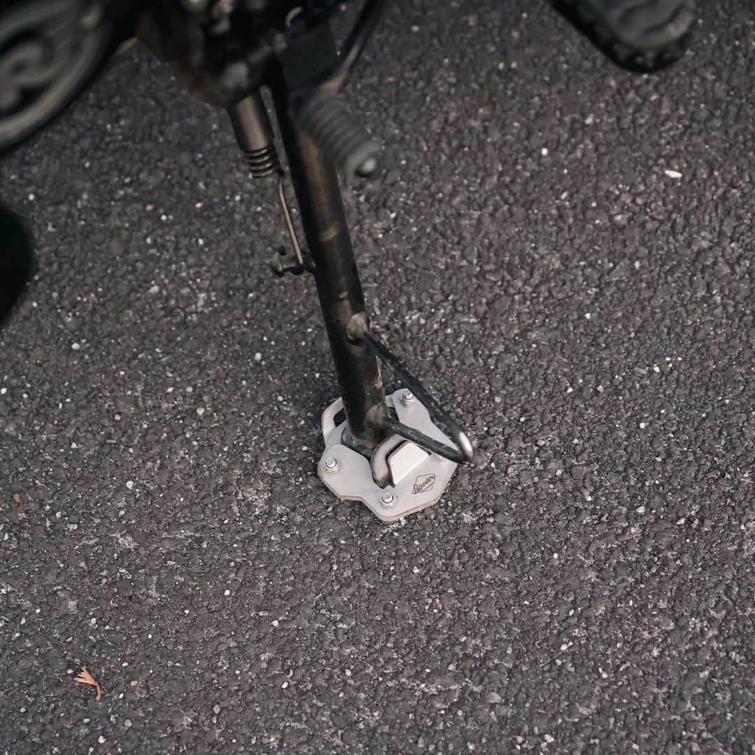 LEGUNDARY Brouge Side Stand Extender (Silver) for Royal Enfield Scram 440 — Kickstand Foot Extender