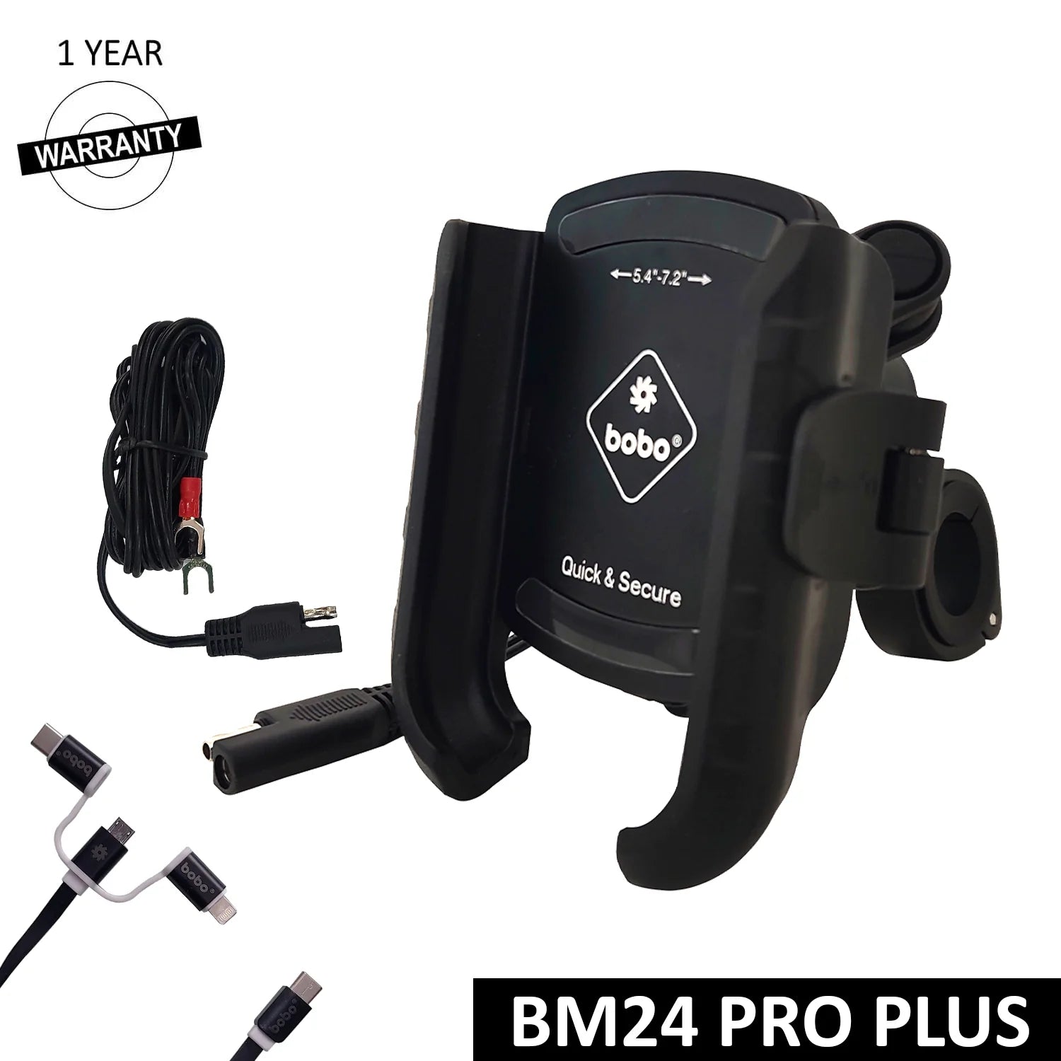BOBO BM24 PRO Plus Bike Phone Holder — Quick Release + 36W USB-C Charger