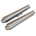 Powerage slip-on exhaust for Interceptor 650 / Continental GT 650, brushed steel, long