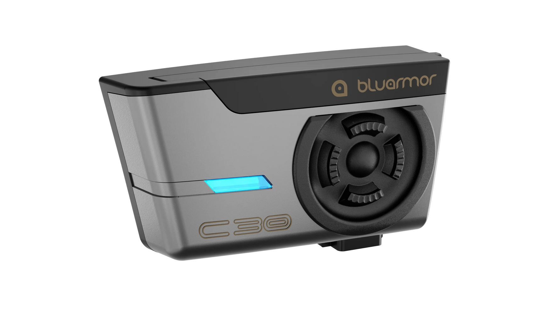 BLUARMOR C30 Helmet Intercom — RIDEGRID Mesh, Connects 20 Riders, IP67 Waterproof