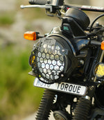 Mototorque Scram 411 Headlight Grill - installed on bike