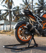 MotoTorque Paddock Stand (Black) — Universal Rear Wheel Lift Stand