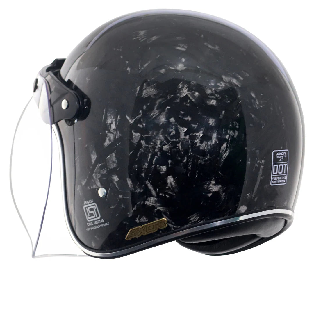 AXOR Jet Forged Carbon Helmet — ISI & DOT Certified Open Face Helmet