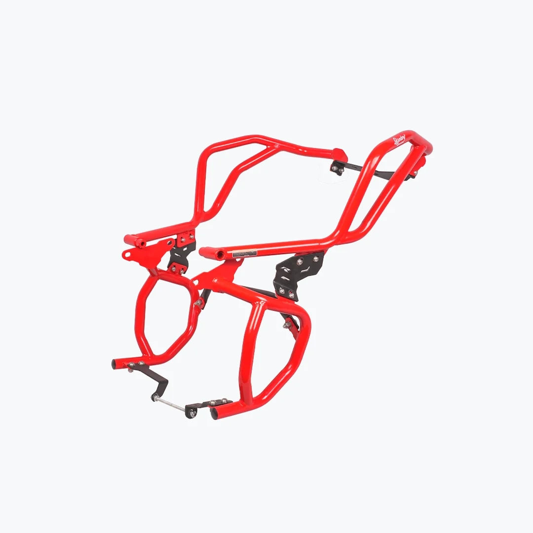 TVS Apache RTX 300 Raptor Crash Guard Red - mounting points