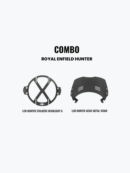 LEGUNDARY Headlight Grill & Metal Visor Combo for Hunter 350