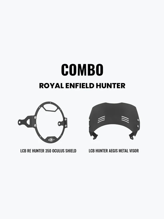 LEGUNDARY Headlight Shield & Metal Visor Combo for Hunter 350