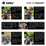 BOBO BM1 PRO Jaw-Grip Bike Phone Holder — Fast Charger + SAE Quick-Detach
