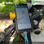 BOBO BM1 Jaw-Grip Bike Phone Mount — Built-In USB QC 3.0 Fast Charger