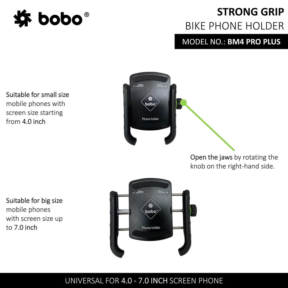 BOBO BM4 PRO Plus Jaw-Grip Bike Phone Holder — PRO Plus Vibration Damper