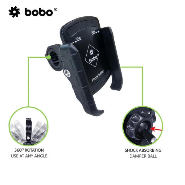 BOBO BM4 Jaw-Grip Bike Phone Holder — Motorcycle Mobile Mount