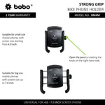 BOBO BM4M Jaw-Grip Bike Phone Holder — Long Rearview Mirror Mount