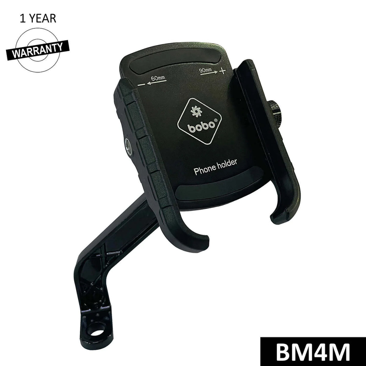 BOBO BM4M Jaw-Grip Bike Phone Holder — Long Rearview Mirror Mount