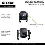 BOBO BM4 Jaw-Grip Bike Phone Holder — Motorcycle Mobile Mount