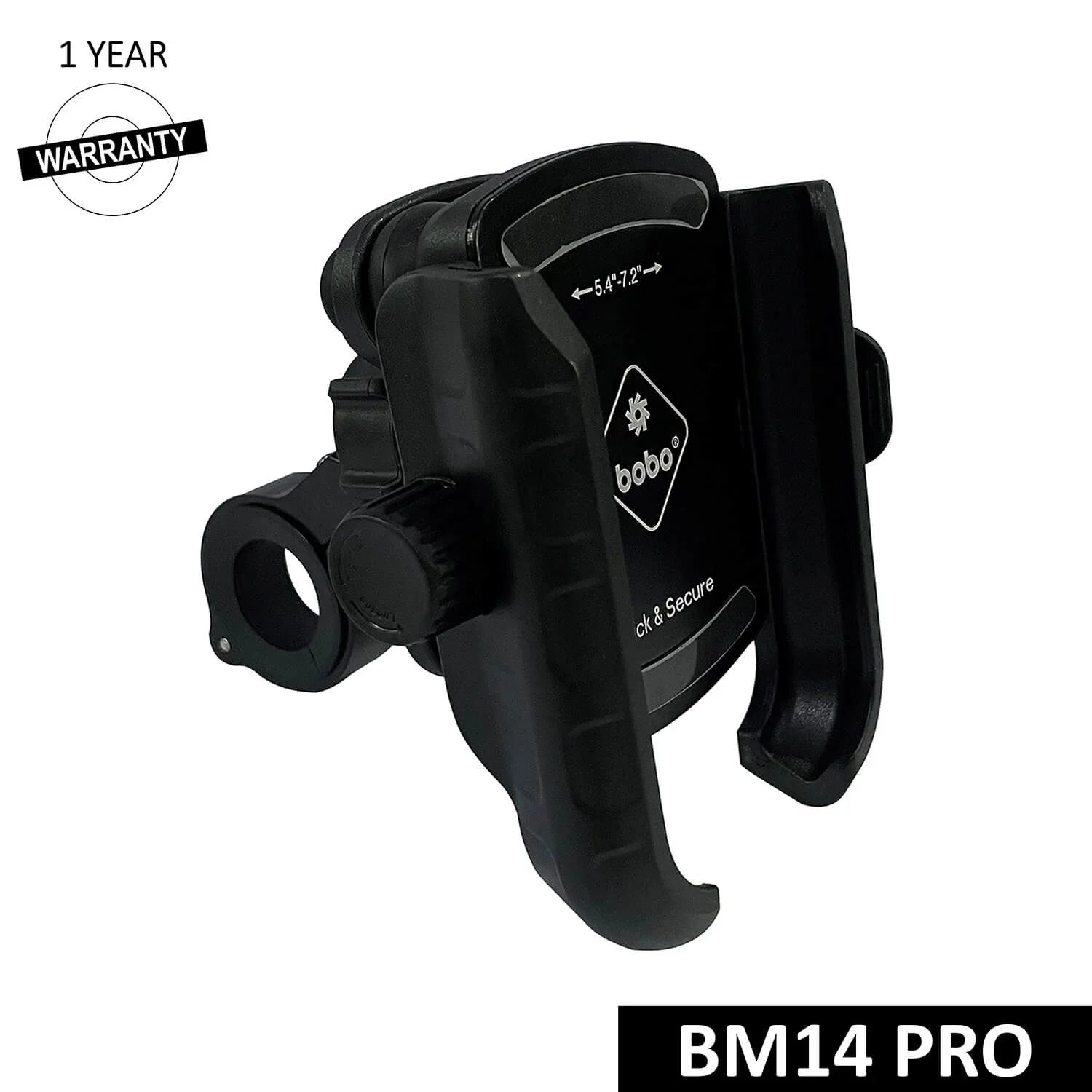 BOBO BM14 PRO X Jaw-Grip Bike Phone Holder — Quick Release + PRO X Vibration Controller