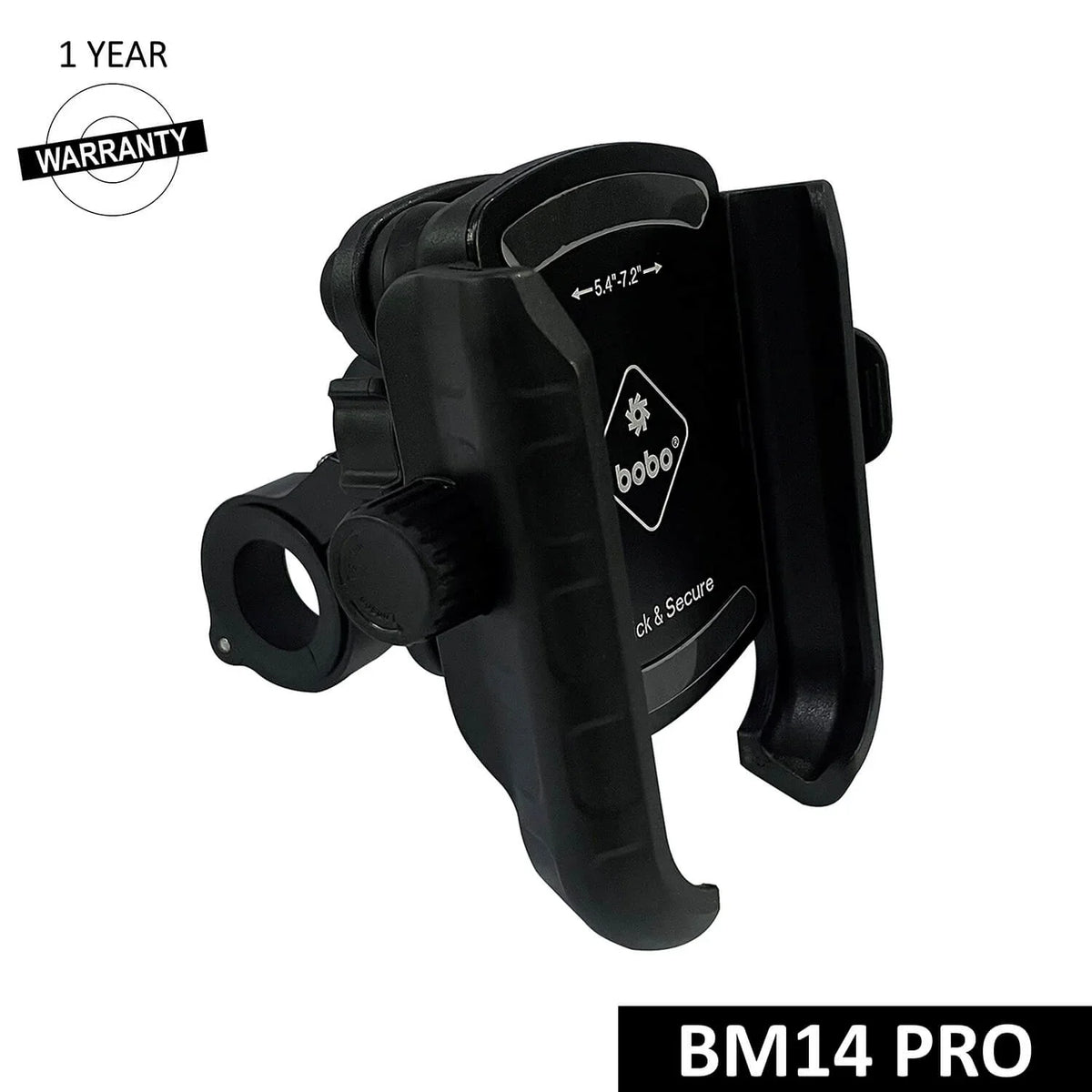 BOBO BM14 PRO X Jaw-Grip Bike Phone Holder — Quick Release + PRO X Vibration Controller
