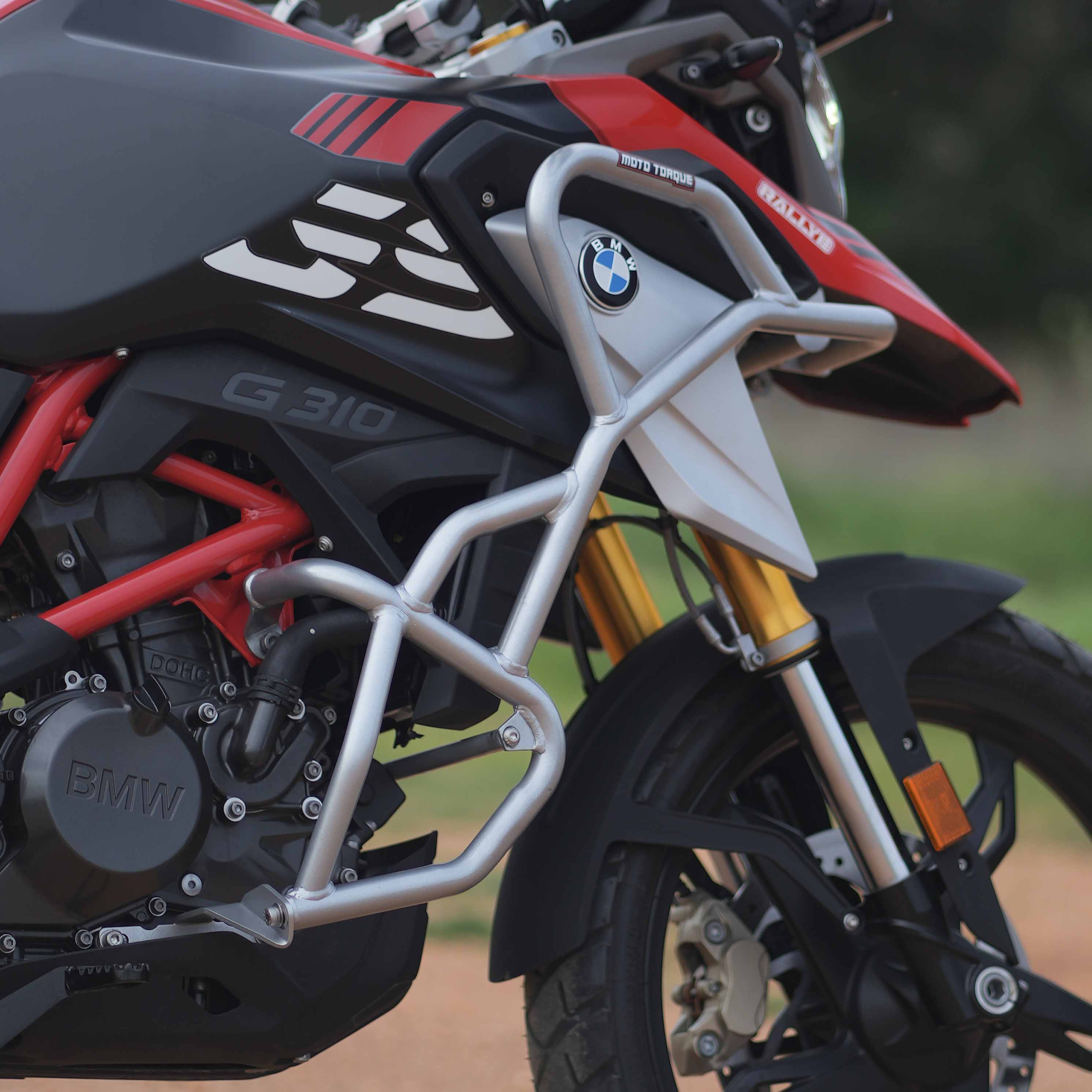 MotoTorque Crash Guard (Silver) for BMW G310 GS — Frame & Engine Protection