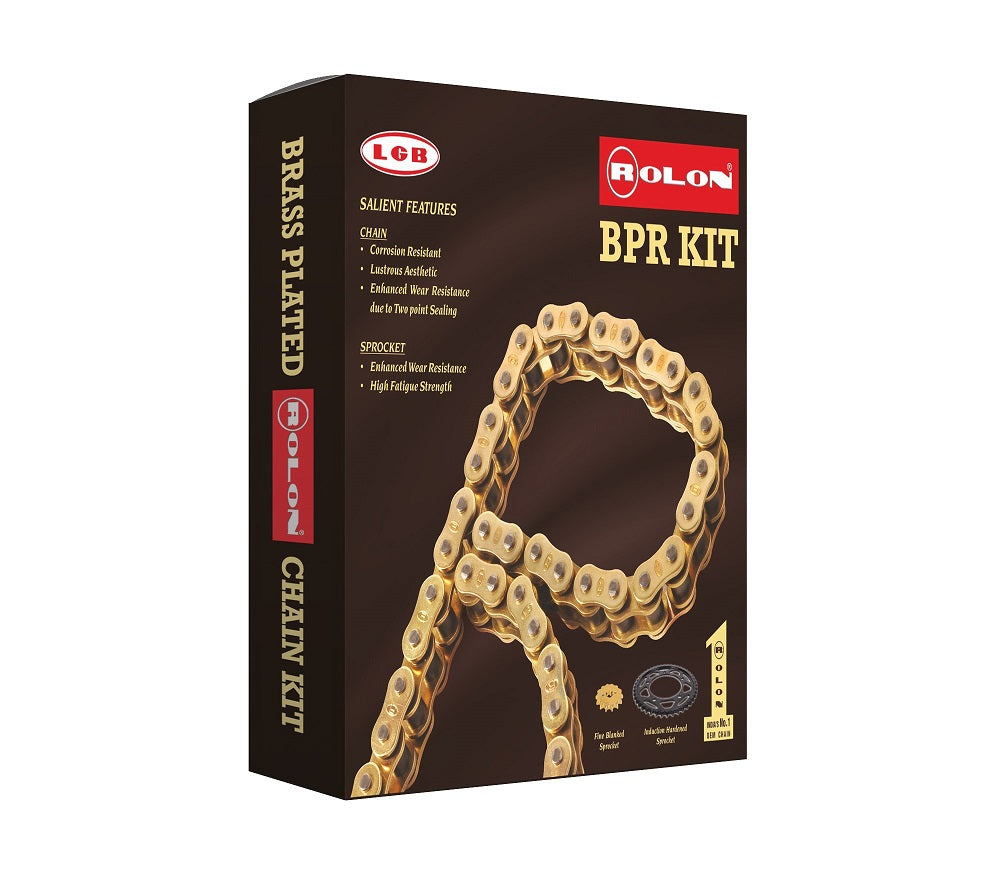 Rolon Brass Chain & Sprocket Kit for Yamaha FZ V3.0 / V2.0 (Rear Disc) — Kit NMRC F327
