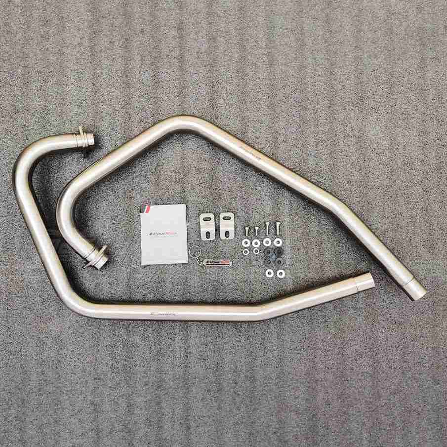 Powerage performance header for Interceptor 650 / Continental GT 650, brushed steel, up to 2024