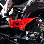 Chain Guard for TVS Apache RTX 300 - Red installed