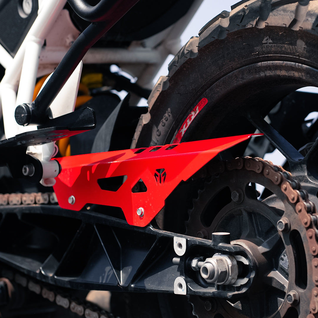 Chain Guard for TVS Apache RTX 300 - Red detail