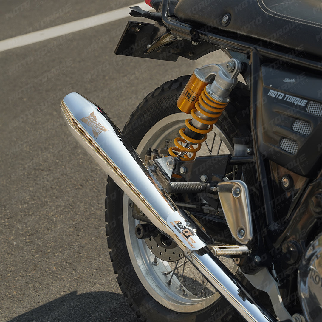 MotoTorque Bolt Pro Exhaust (Polish) for Royal Enfield Interceptor 650 — Performance Slip-On