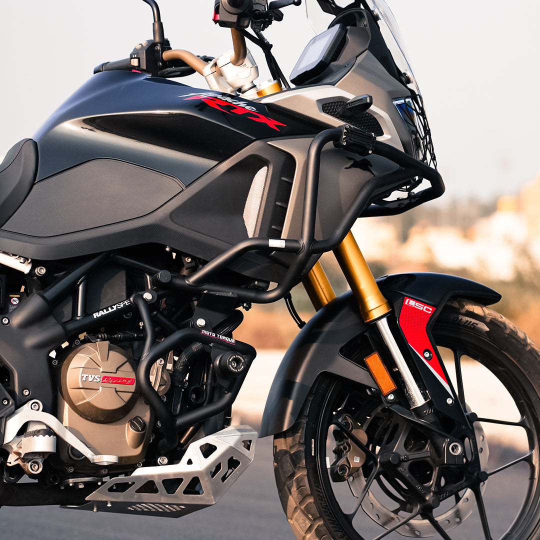 MotoTorque Stallion Crash Guard for TVS Apache RTX 300 — Frame & Engine Protection