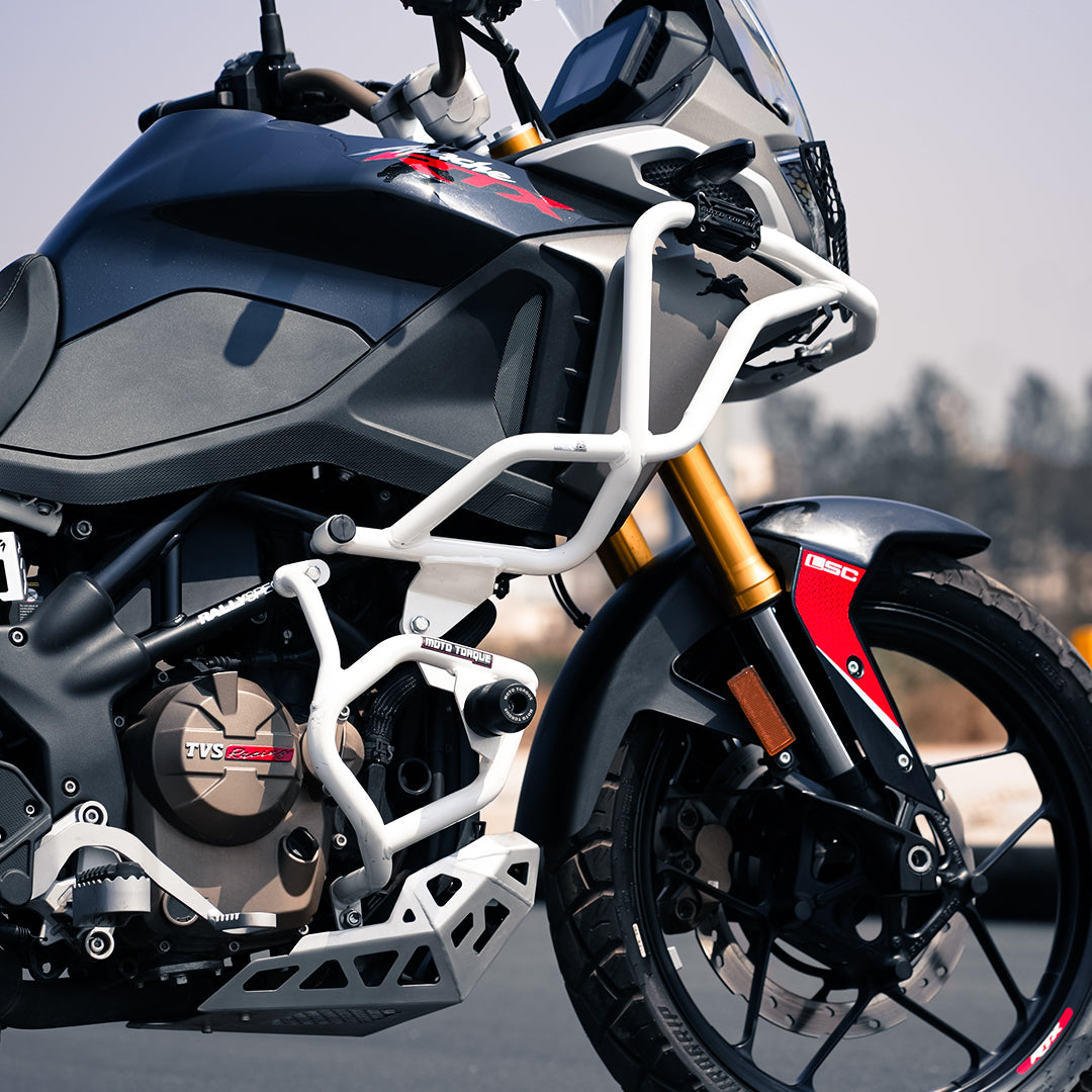 Stallion Crash Guard for TVS Apache RTX 300 - White