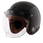 AXOR Jet Carbon Small Checks Helmet with Bubble Visor — ISI & DOT Certified