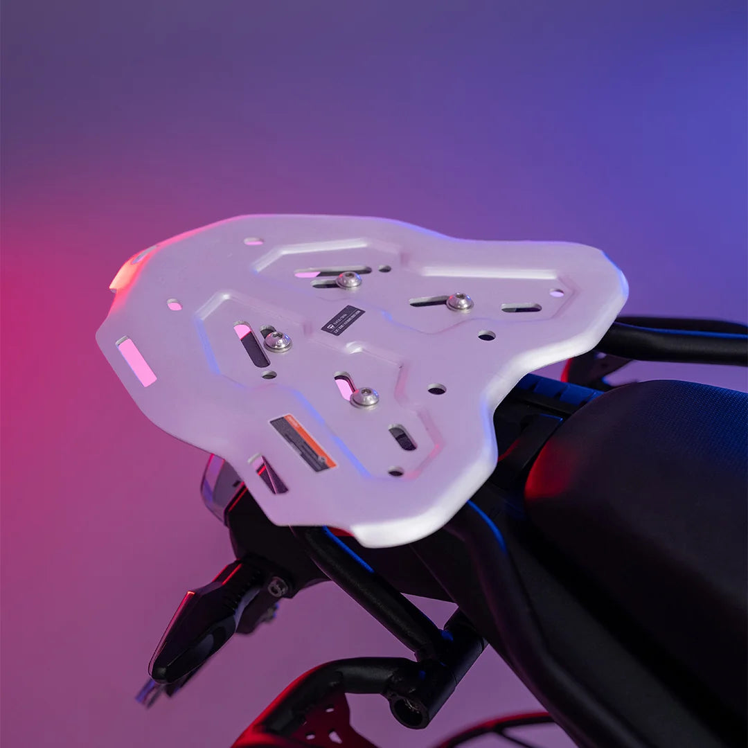 LEGUNDARY Genesis Luggage Rack (Silver) for BMW F450 GS — Rear Luggage Rack