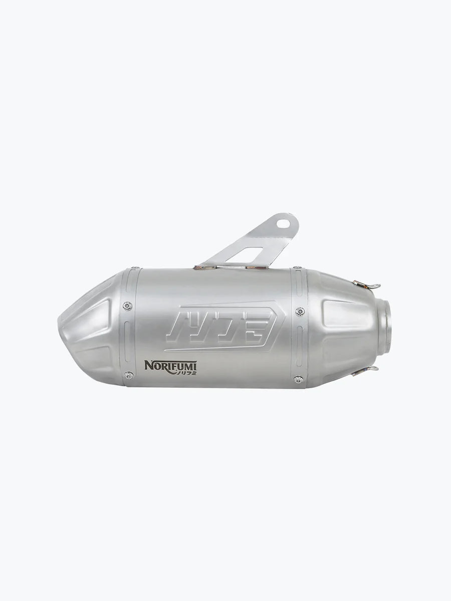 NORIFUMI Slip-On Whoops Exhaust — Himalayan 450 / Guerrilla 450 (Short, Stainless Steel)