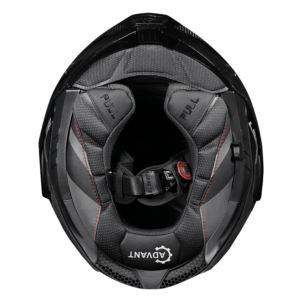 LS2 FF901 Advant X Solid Carbon helmet with drop-down sun visor