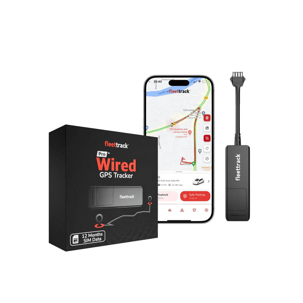 FLEETTRACK PRO Wired GPS Tracker | for Car, Bike, Scooter, Truck, Bus with 15+ Premium Features