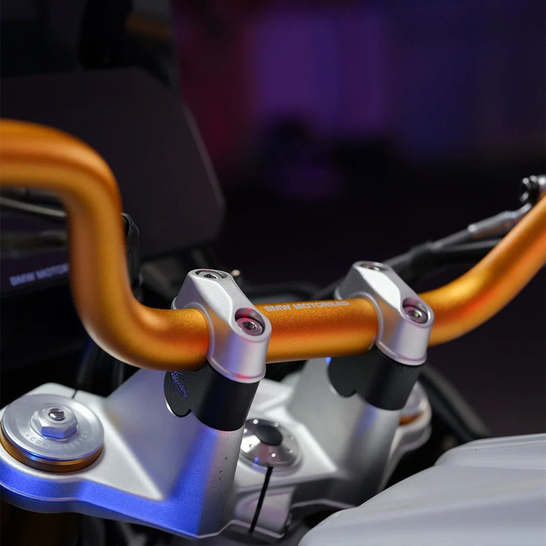LEGUNDARY Dodger Handlebar Riser (Black) for BMW F450 GS — Riding Position Upgrade