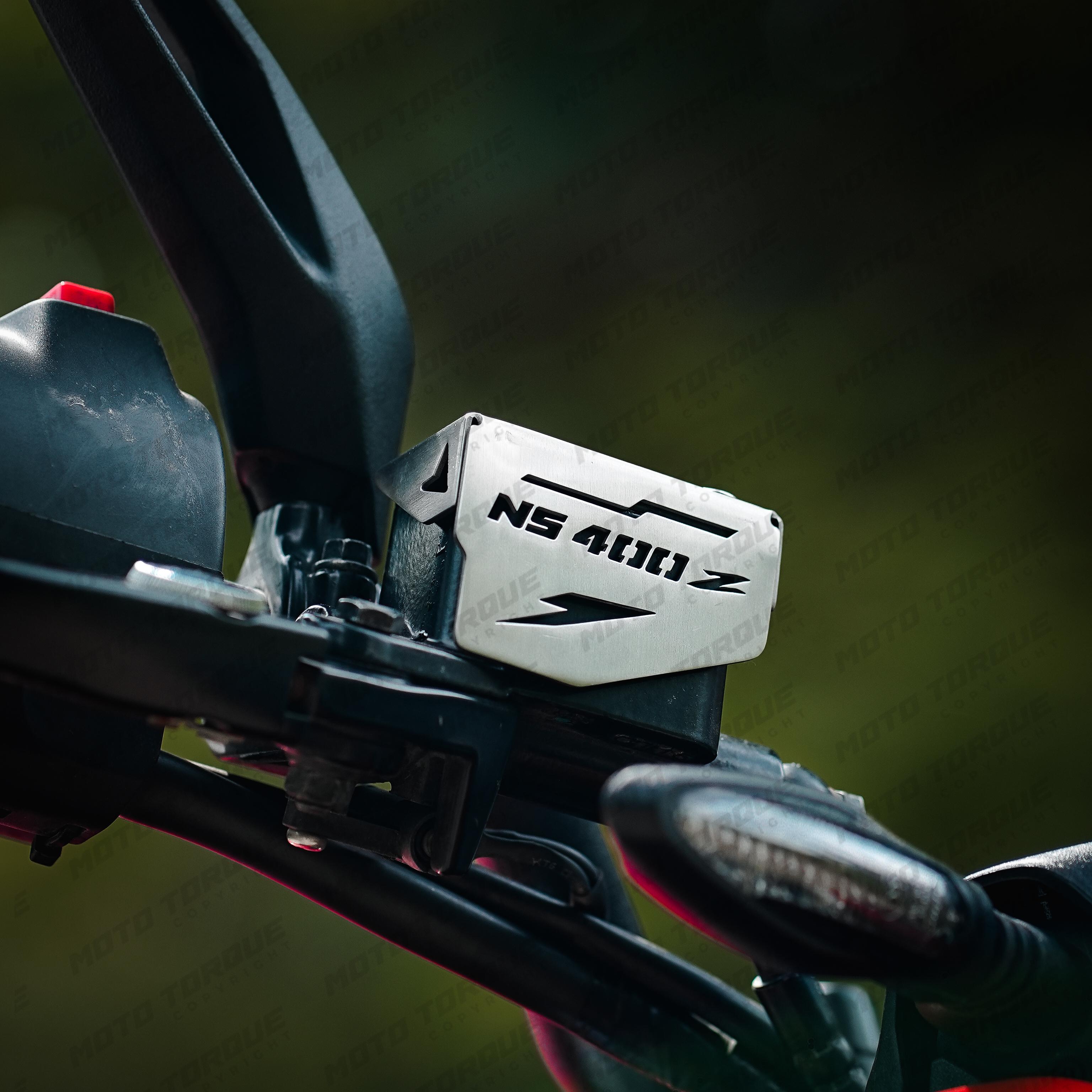 MotoTorque Front Master Cylinder Guard (SS Matte) for Bajaj Pulsar NS400Z — Lever & Reservoir Protection