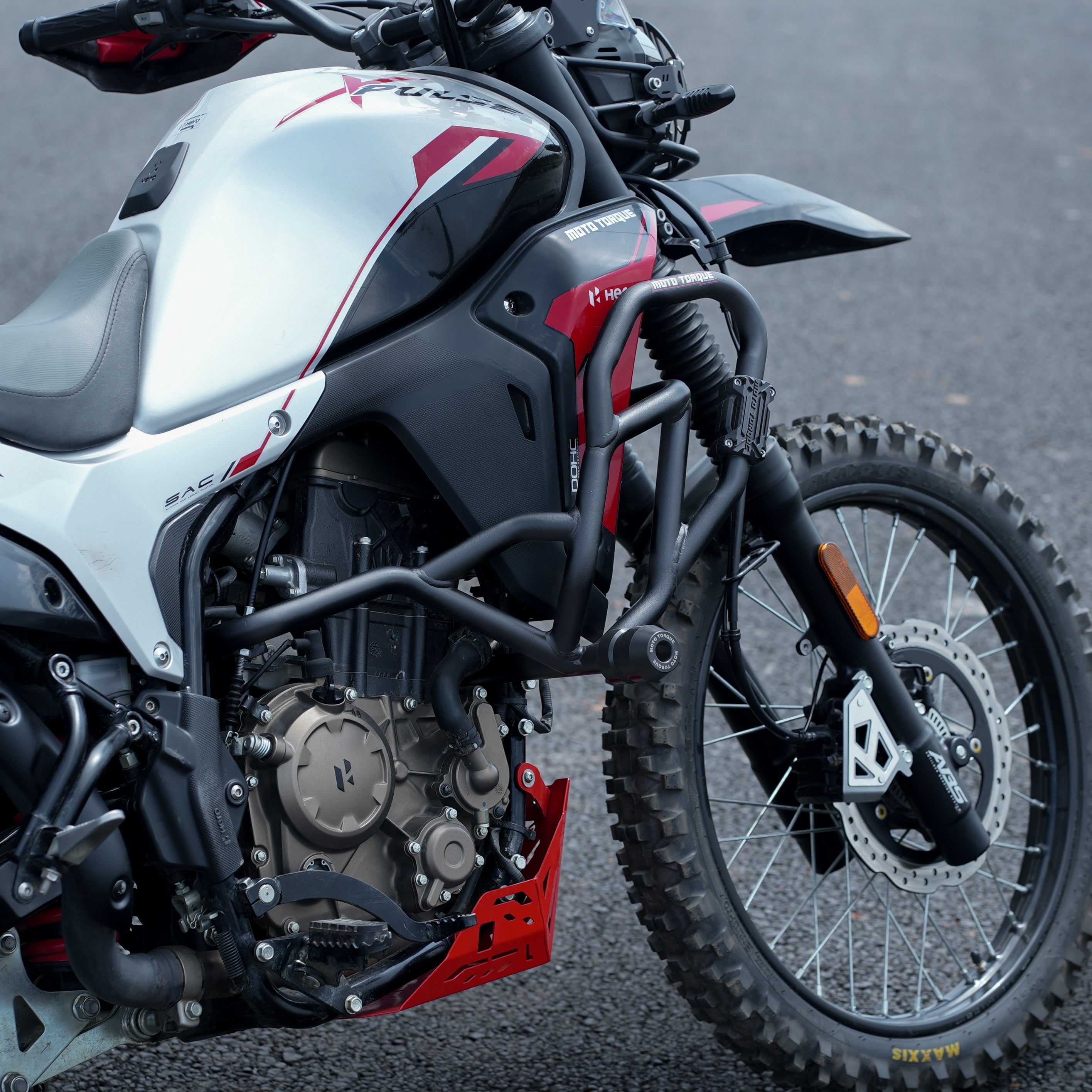 MotoTorque Max Pro Crash Guard (Black) for Hero Xpulse 210 — Frame & Engine Protection