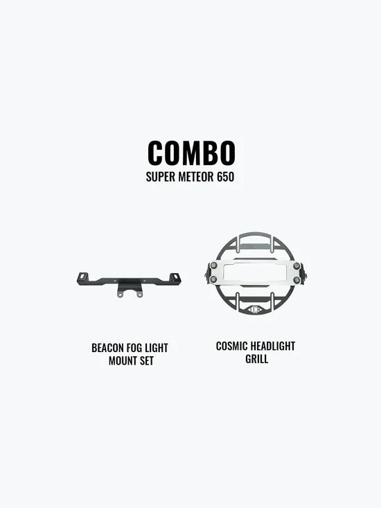 LEGUNDARY LCB Super Meteor 650 Combo Beacon  Fog Light  Mount Set & Cosmic Headlight  Grill