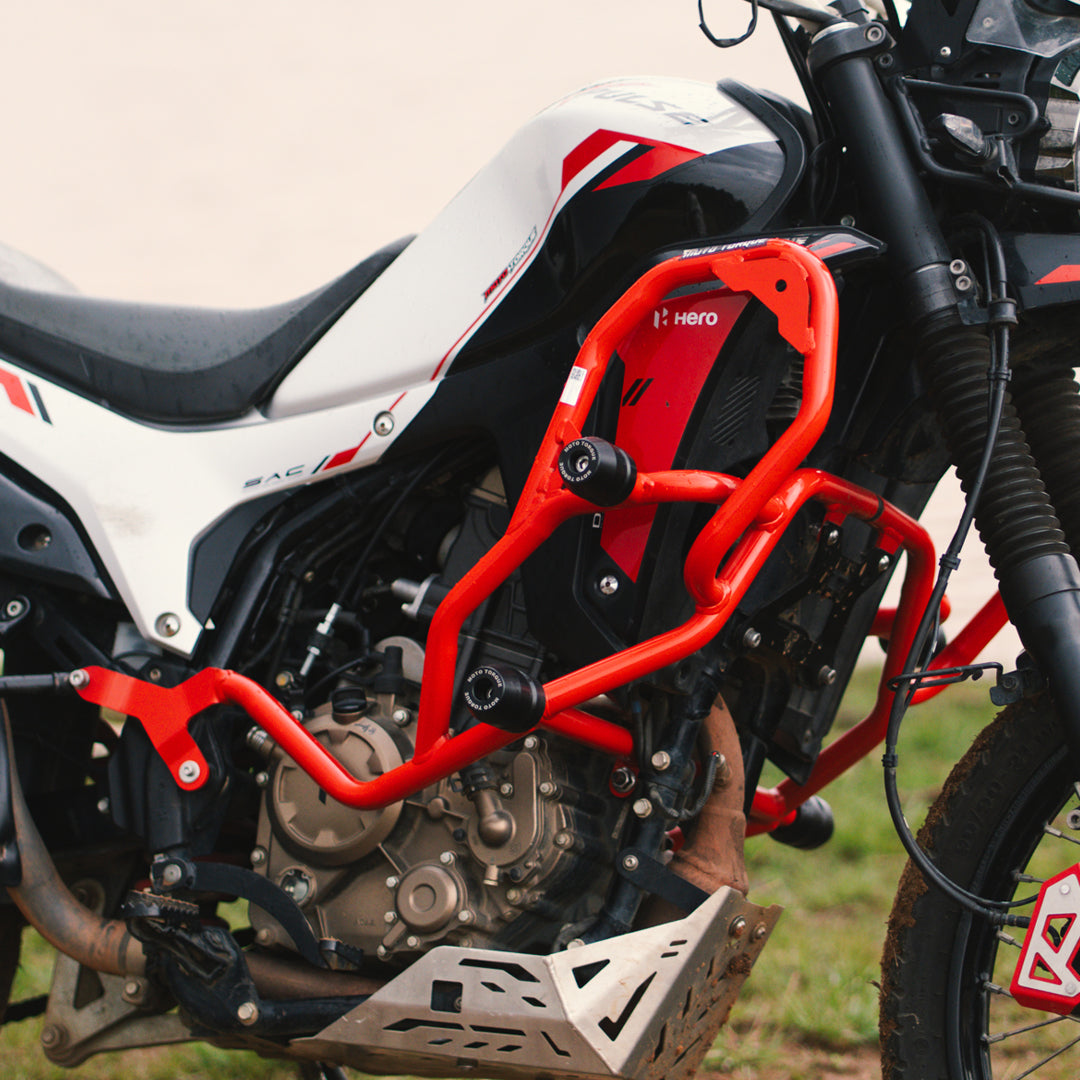 MotoTorque Teramaxx Crash Guard (Red) for Hero Xpulse 210 — Frame & Engine Protection
