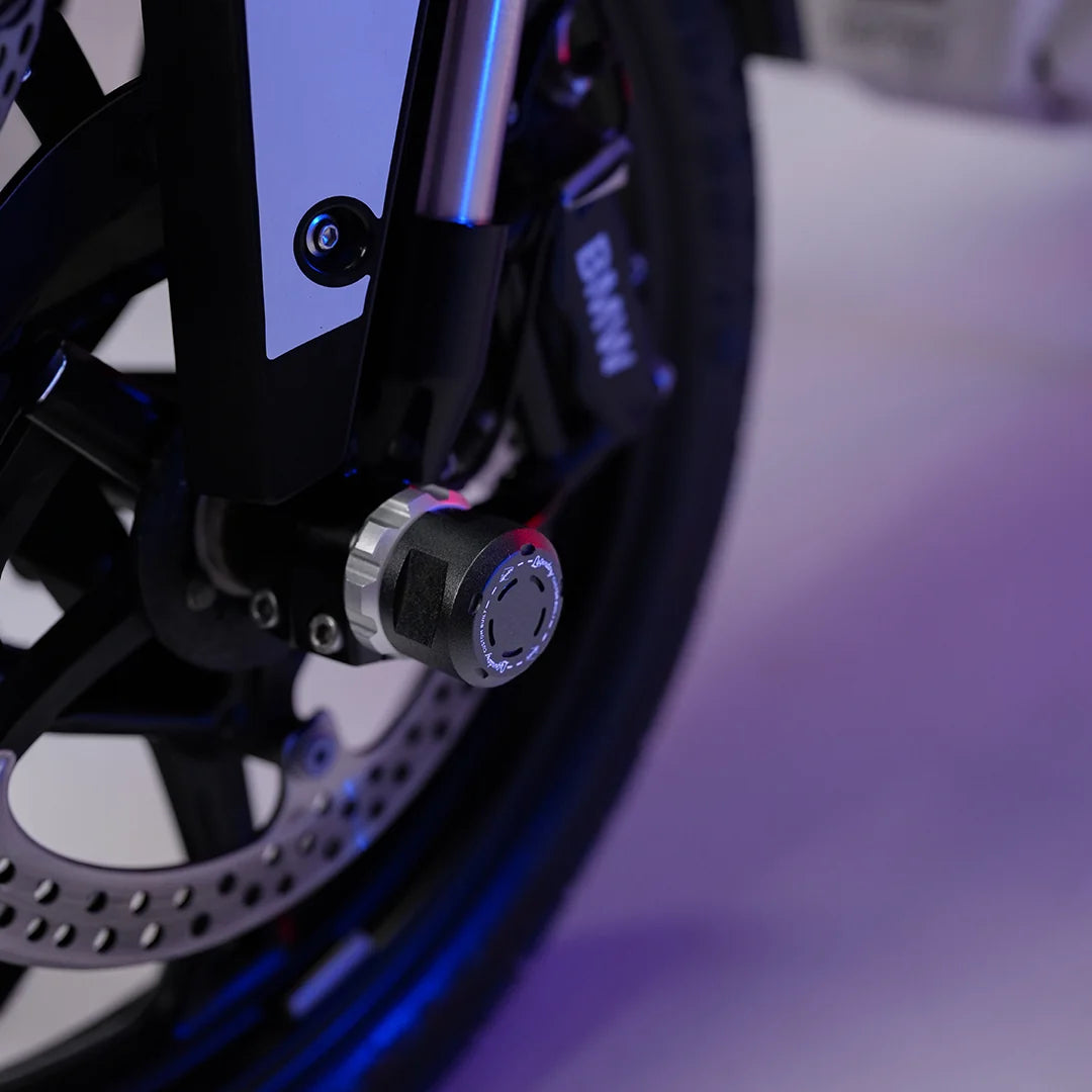 LEGUNDARY Rotex Front Wheel Slider for BMW F450 GS — Fork & Axle Protection
