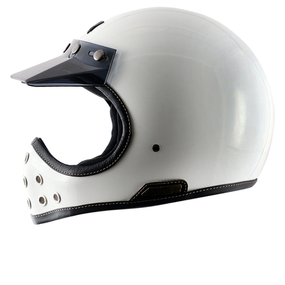 AXOR Retro Moto-X Helmet White