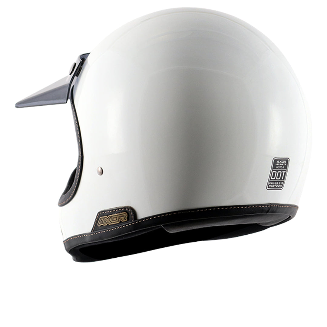 AXOR Retro Moto-X Helmet White