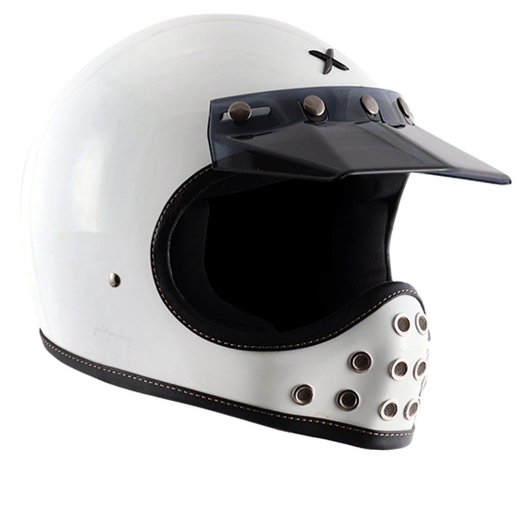 AXOR Retro Moto-X Helmet White